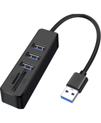 5 in 1 USB A Hub Splitter, 480Mbps Data Transfer & SD/TF Card Reader, for Laptop/Smartphone,Ideal for Office Workers