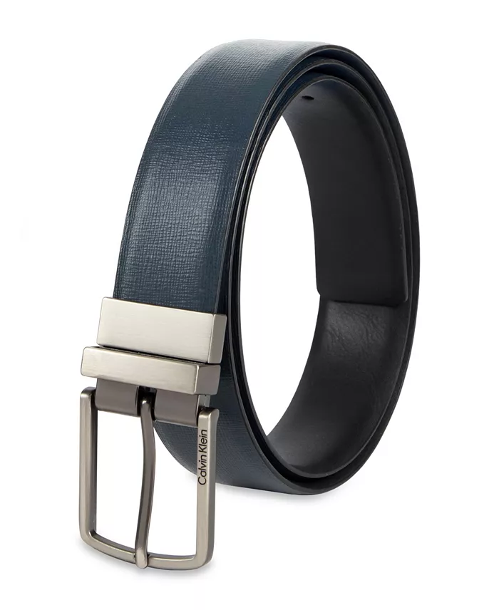 35MM Men's Reversible Saffiano Leather Belt - thumbnail 3