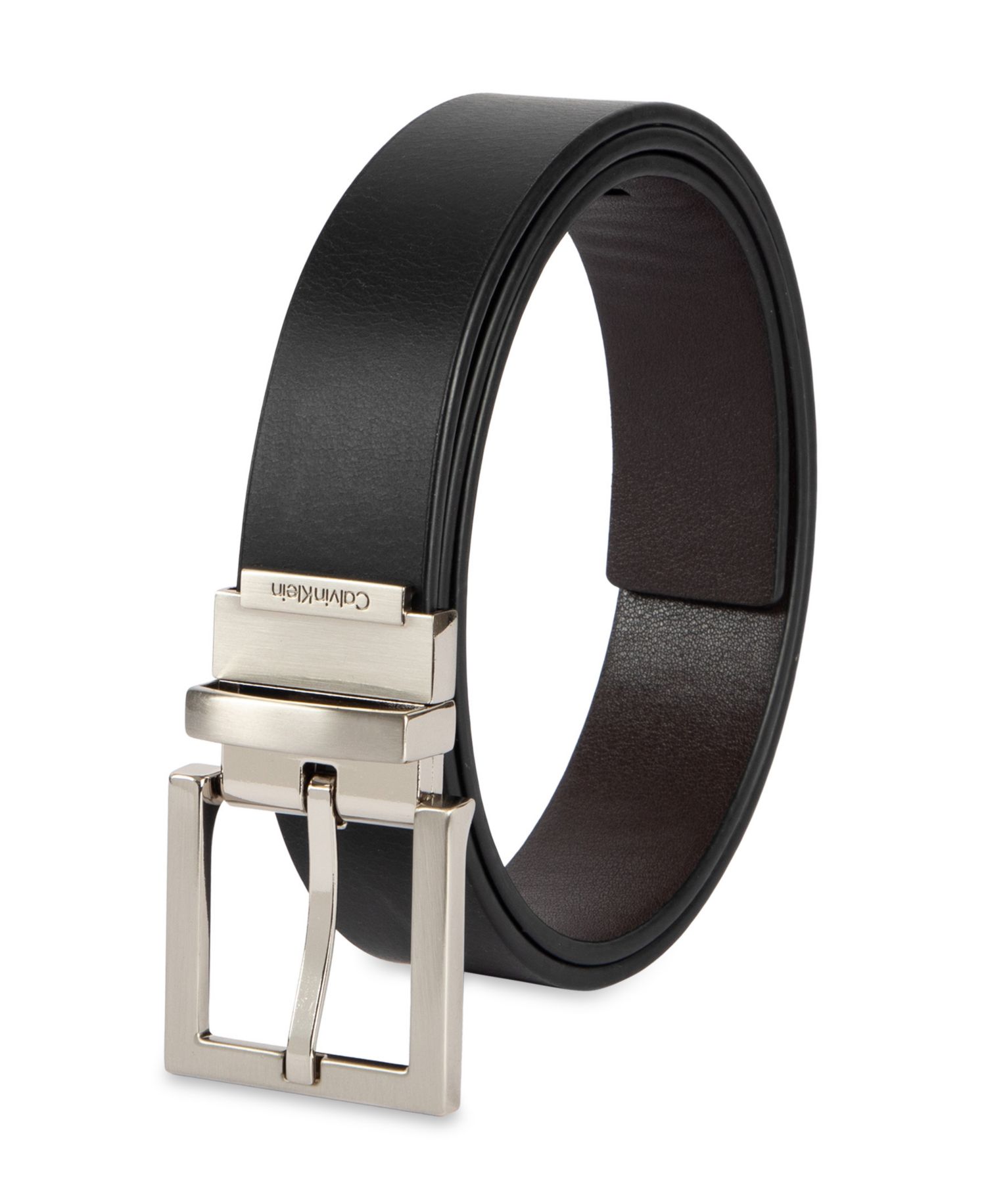 35MM Men's Reversible Rectangular Buckle Leather Belt