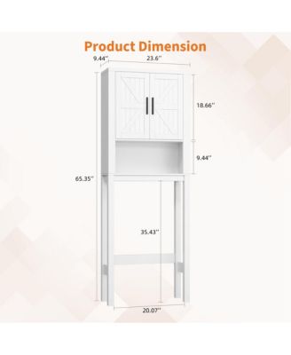 23.6 Inches Wide Toilet Rack with Over The Toilet Storage Cabinet , Small Freestanding Space Saver