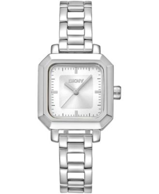 Women's Silver Dial Open Link Stainless Steel Bracelet Watch, 27 x 27mm