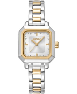 Women's Silver Dial Open Link Two-Tone Gold Stainless Steel Bracelet Watch, 27 x 27mm