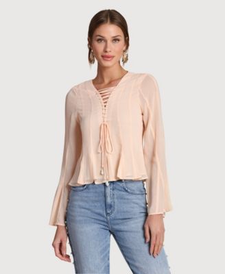 Women's Godet Long-Sleeve Top