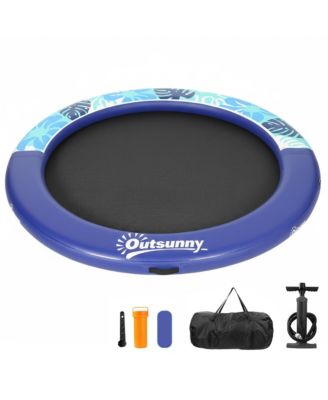 8FT Inflatable Water Hammock Floating Ring Dock Platform,