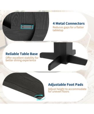 Farmhouse Dining Program 47-Inch Wood Table with a Sturdy Pedestal Base for Seating 4–6 People, Round Dining Table