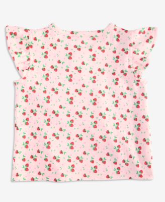 Toddler Girls' 2T-4T Mix & Match Strawberry Fields Flutter-Sleeve Top