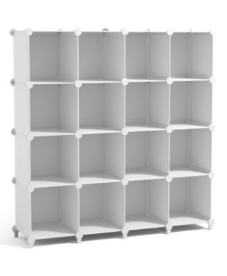 16-Cube Storage Organizer Cubby Shelf for Closet, Toys, Books, and More Space-Saving Bookshelf for Bedroom, Living Room, or Office