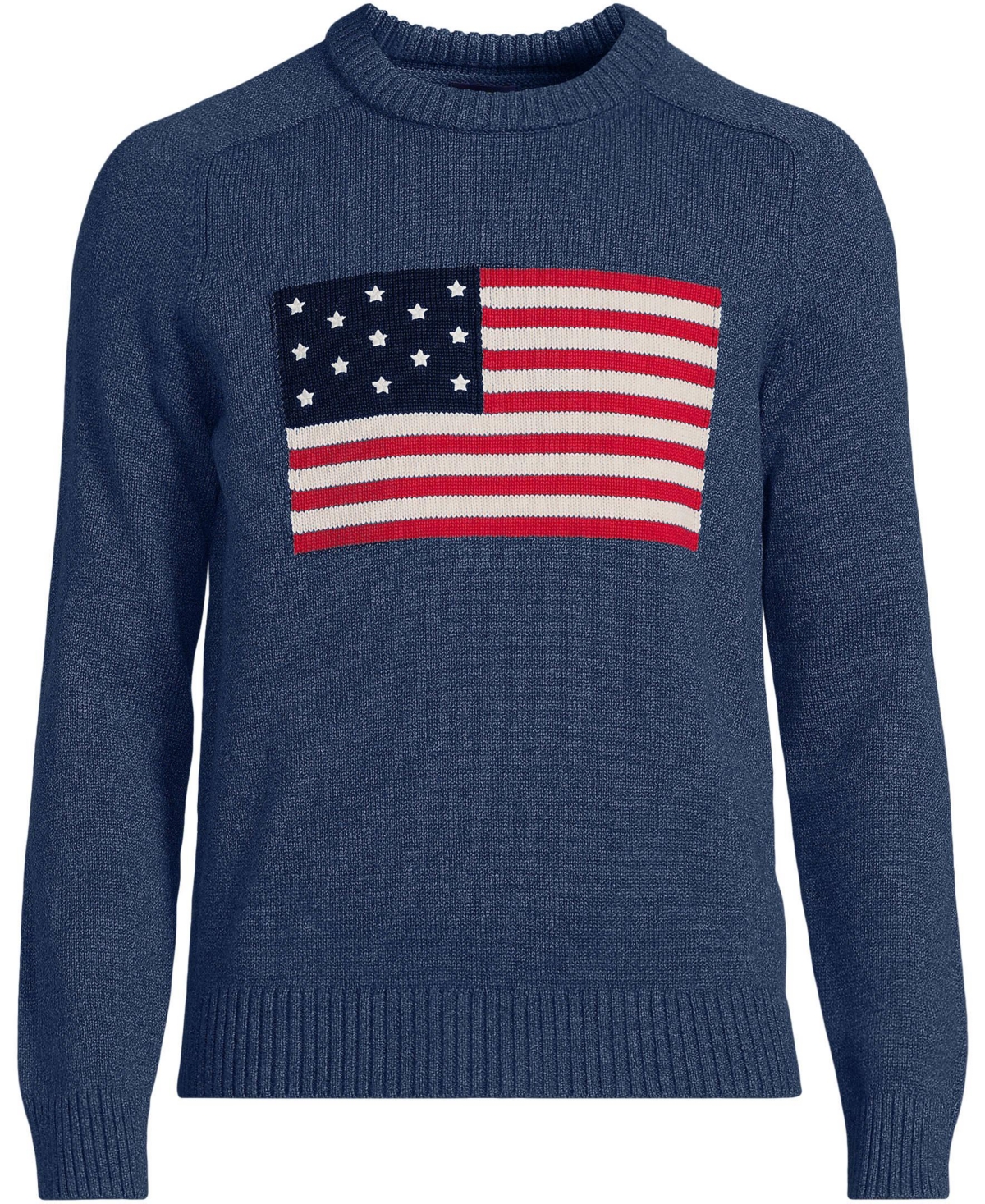 Lands' End Men's Drifter Flag Crew Neck Sweater