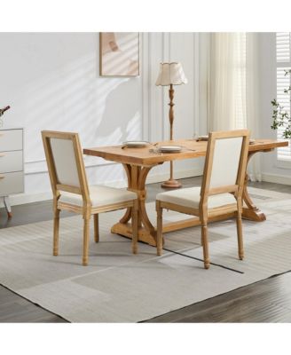 Set of 2 Classic Dining Chairs Decor Chairs with Soft Foam Seat and Solid Wood Frame