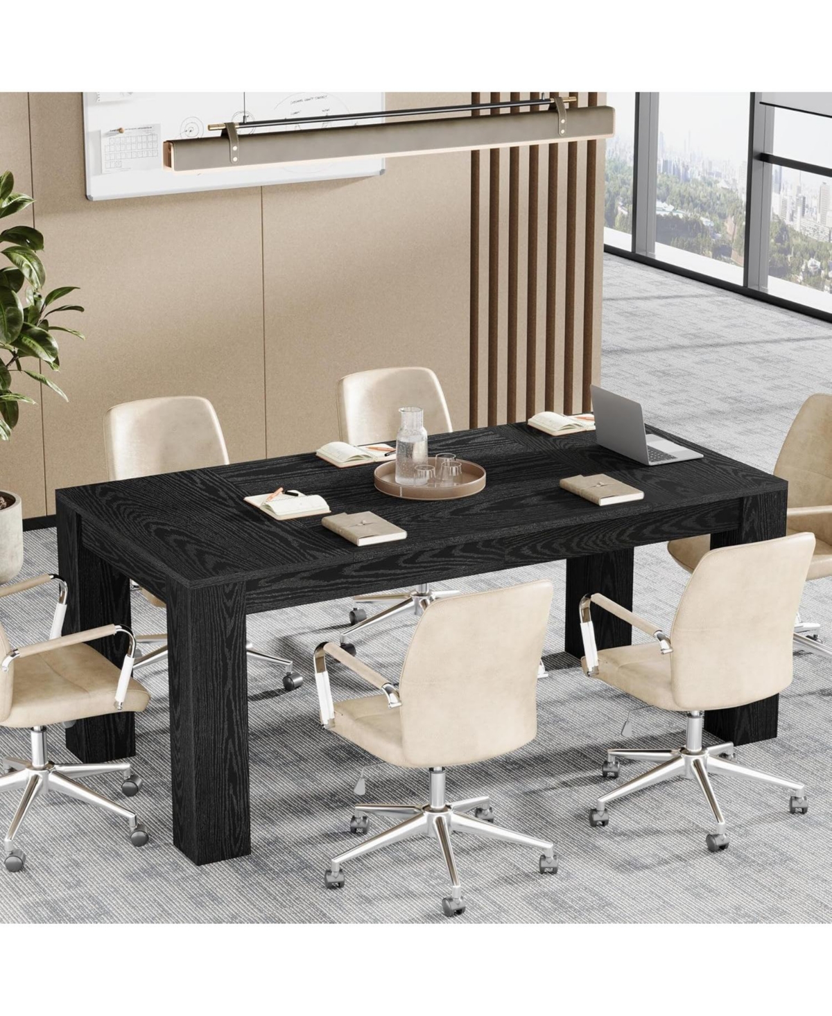 Tribesigns 63-Inch Executive Desk, Large Office Computer Simple Workstation Writing Table Study for Home Office, Rustic Brown