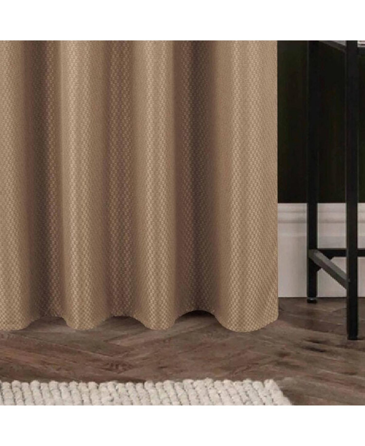 Olivia Gray 100% Polyester 250 Gsm Basket Weave Ian Luxury Jacquard Blackout Grommet Curtain Panel