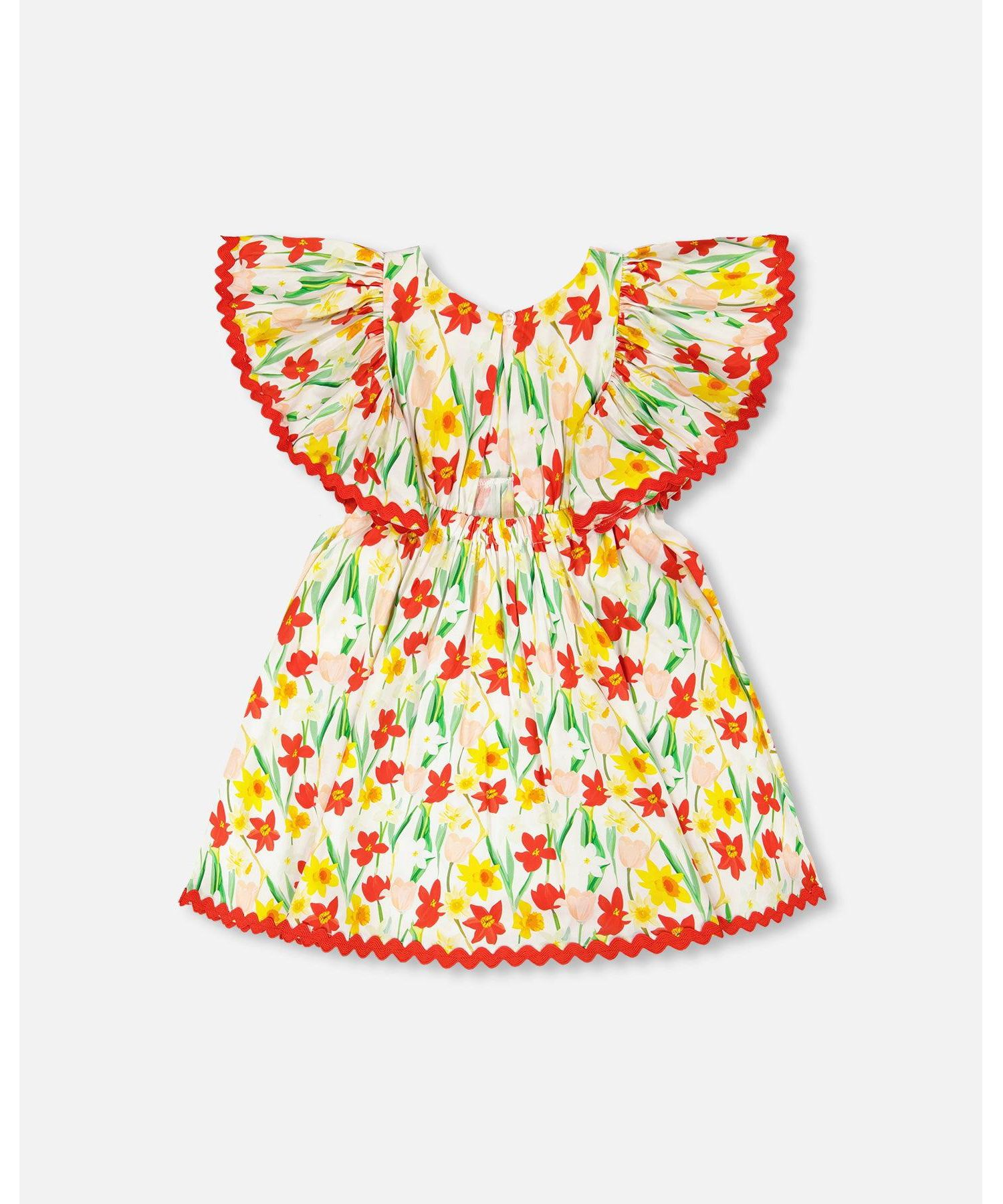 Big Girls Viscose Daffodil Print Dress