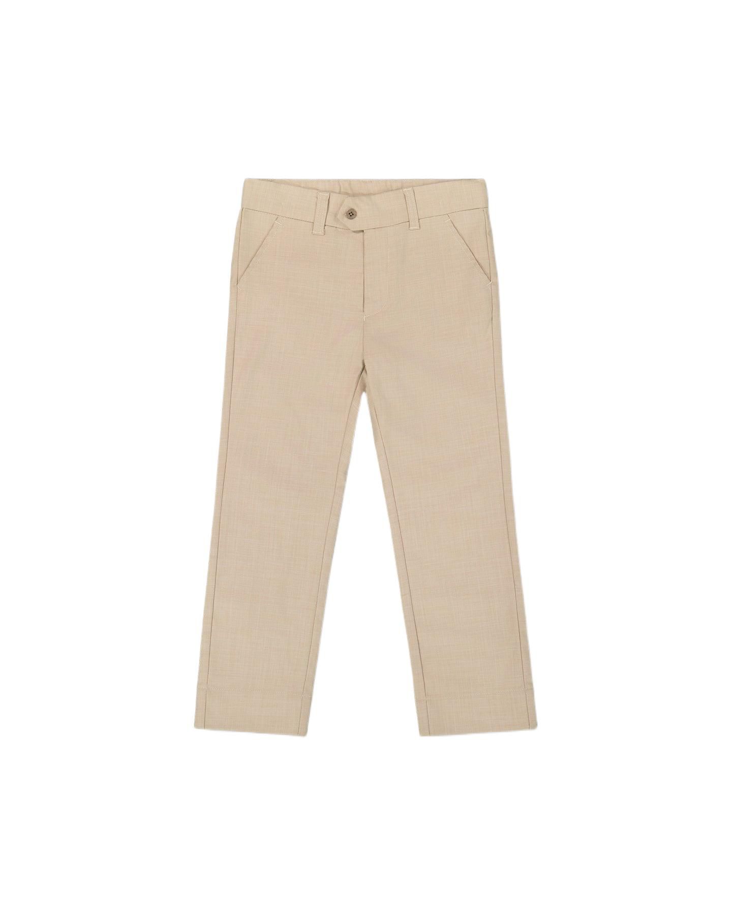 Брюки Deux par Deux Classic Pants Beige - Toddle для мальчиков-малышей, цвет: Бежевый — фото 1