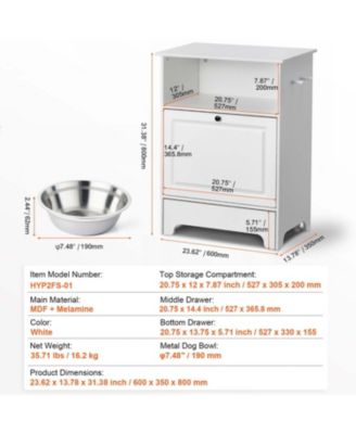 All-in-One Pet Feeding Station: Elevated Dog Bowls & Storage Cabinet for Food and Toys