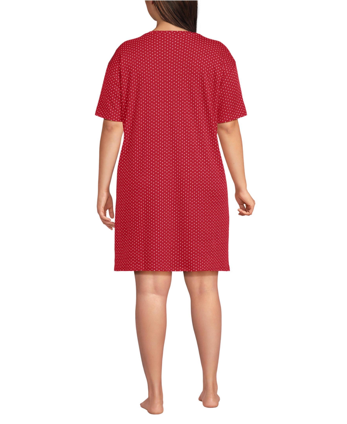 Lands' End Plus Cotton Interlock Relaxed Above the Knee Nightgown