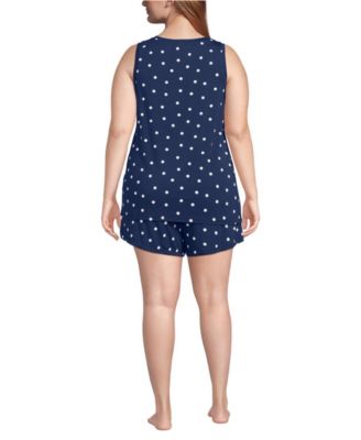 Plus Size Cooling 3 Piece Pajama Set - Robe Tank and Shorts