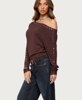 Women's Paola Off Shoulder Stud Top