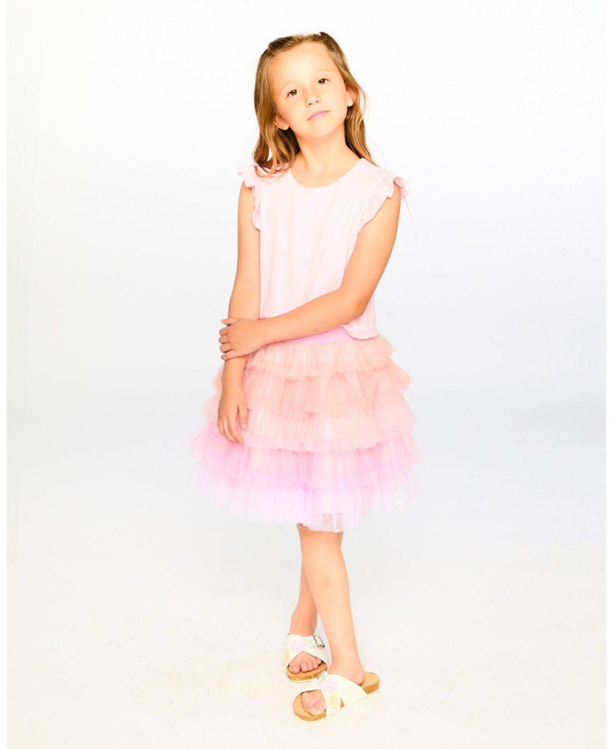 Deux par Toddler Girls Bi-Material Dress