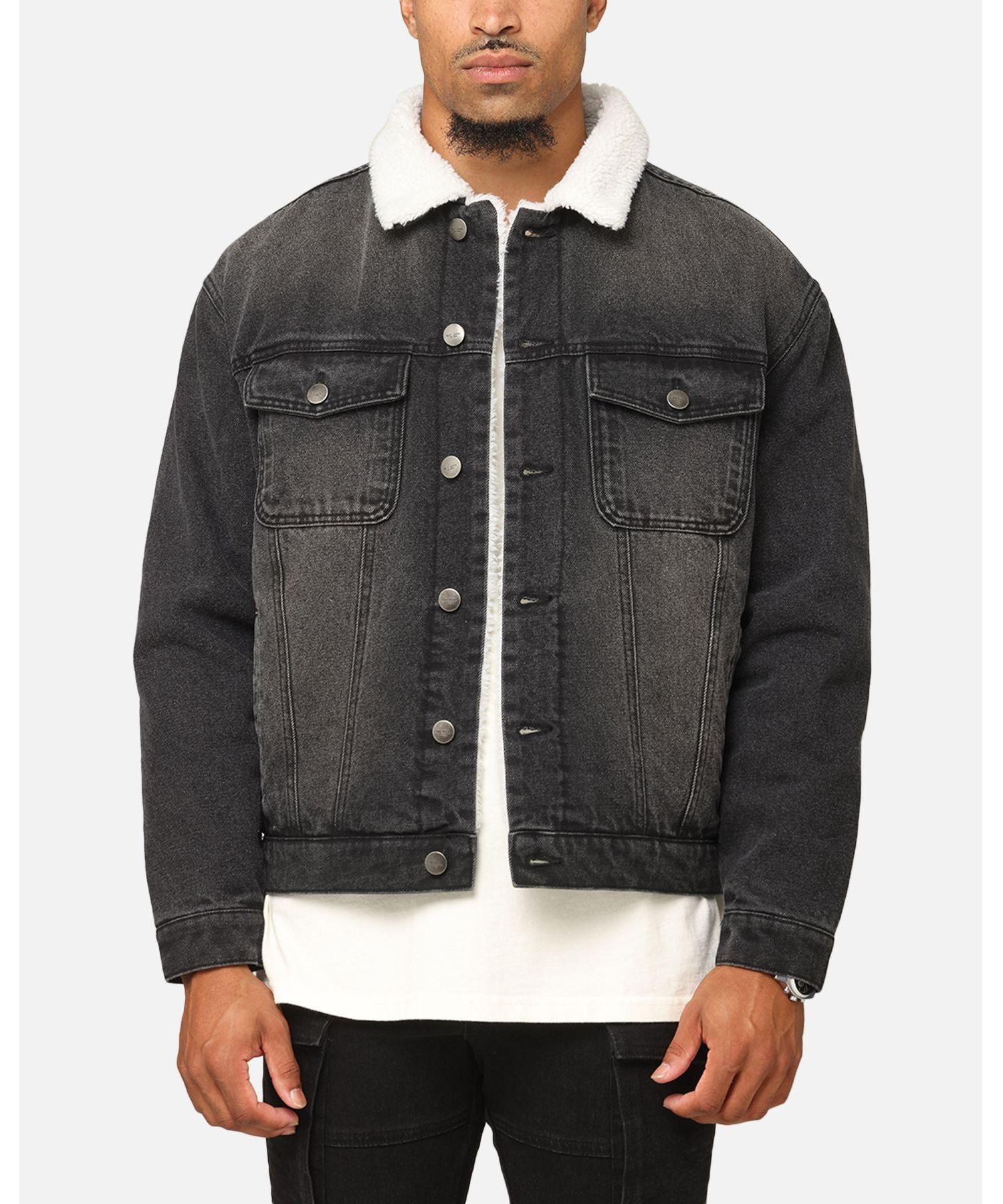 Men's Sherpa Boxy Denim Jacket