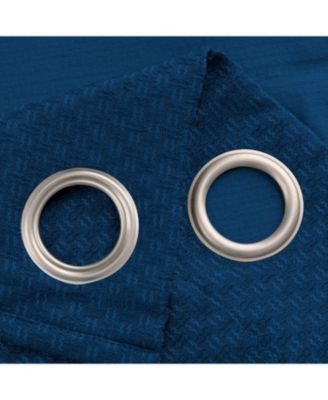100% Polyester 250 GSM Basket Weave Ian Luxury Jacquard Blackout Grommet Curtain Panel 54" x 90"