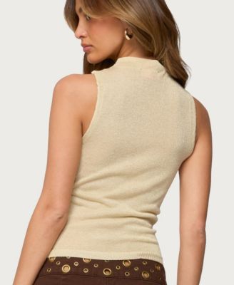 Women's Nalia Gathered Ring Glitter Knit Top