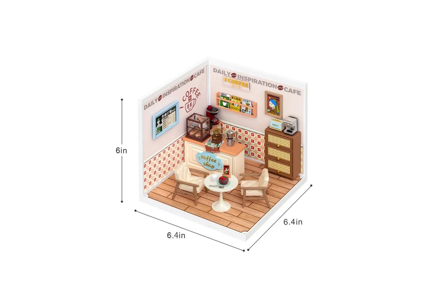 Детские куклы Robotime Perfect Romance Cafe Miniature House, Modular-Design Building Model with Furniture, Ages 14+ — фото 4