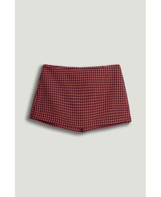 Women's Checked High-Rise Mini Skort