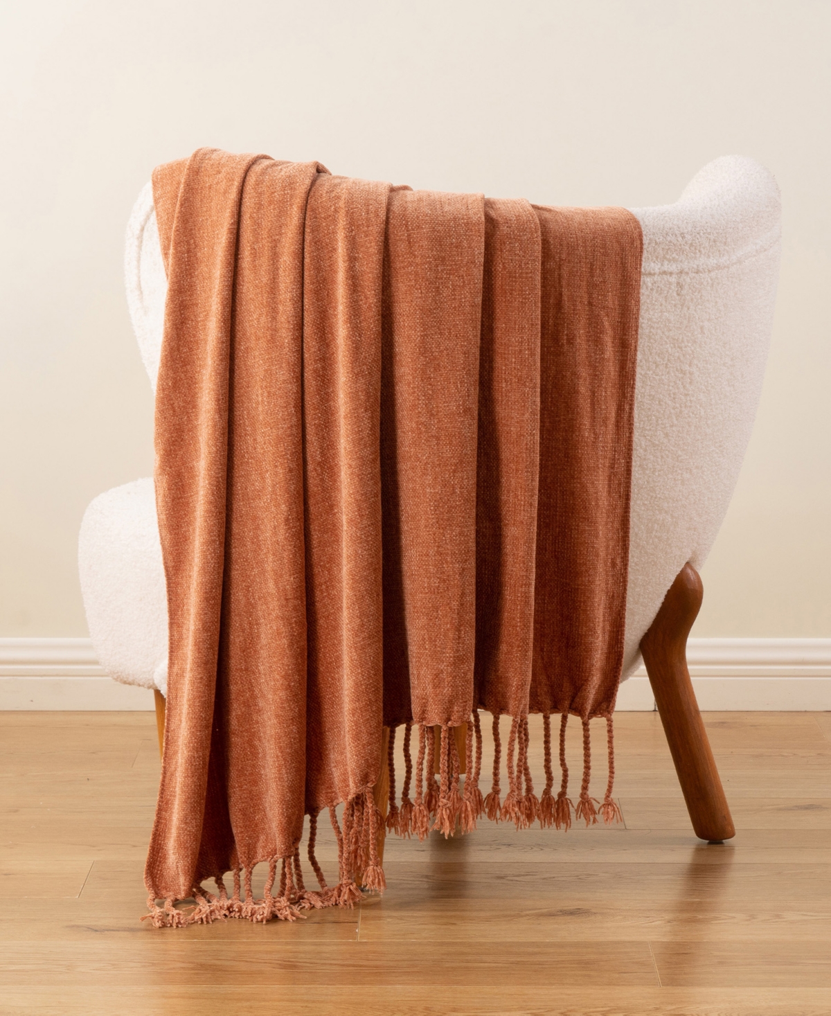 Battilo Lifestyle Chenille Throw with Fringe Tassels, 50" x 60"