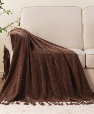 Fringe Tassels Chenille Throw, 50" x 60"