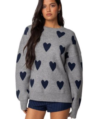Women's Big Heart Oversized Sweater
