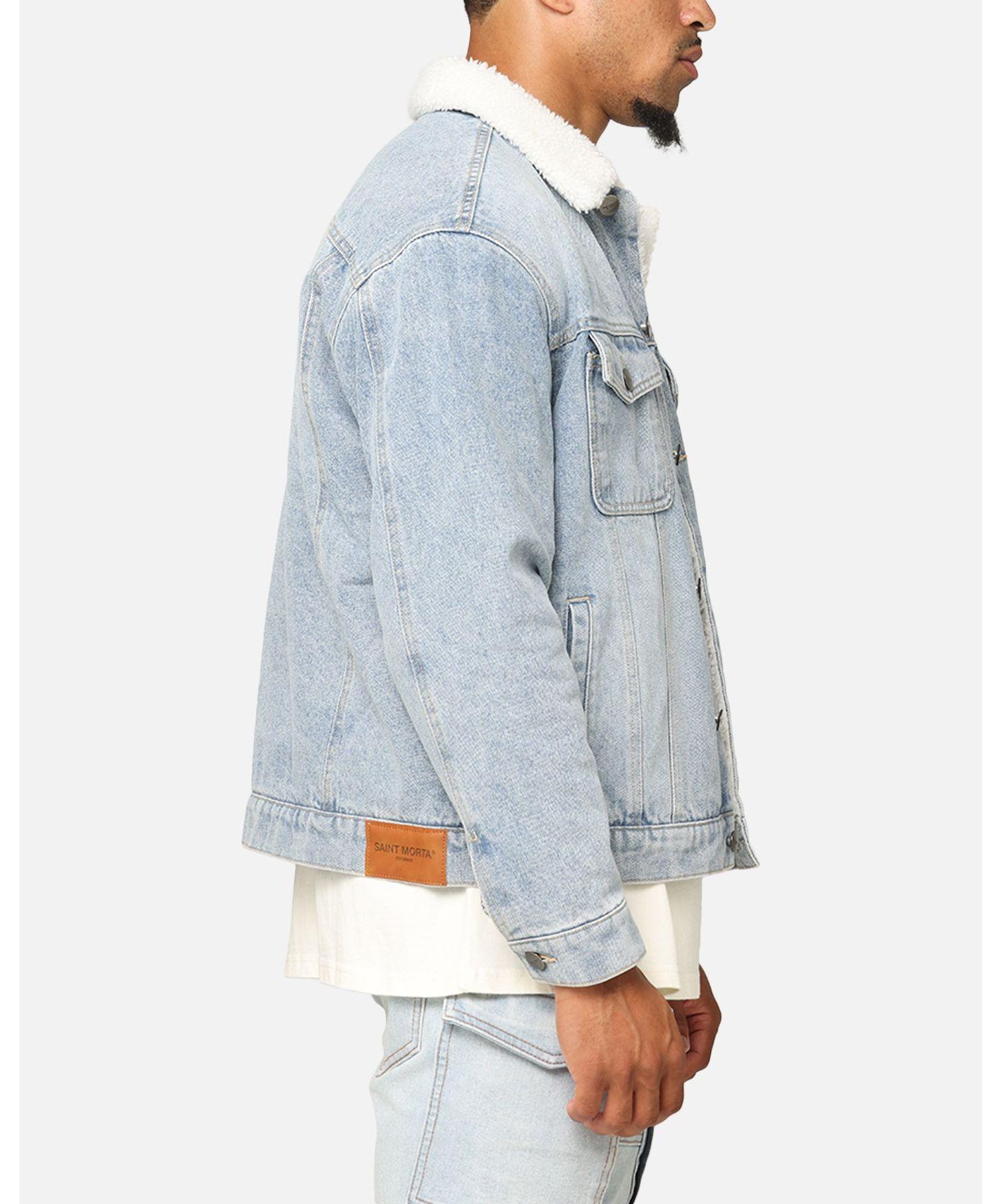 Men's Sherpa Boxy Denim Jacket