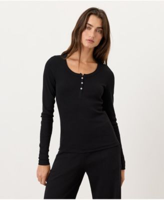 Women's Dream Rib Slim Henley made with organic cotton Top