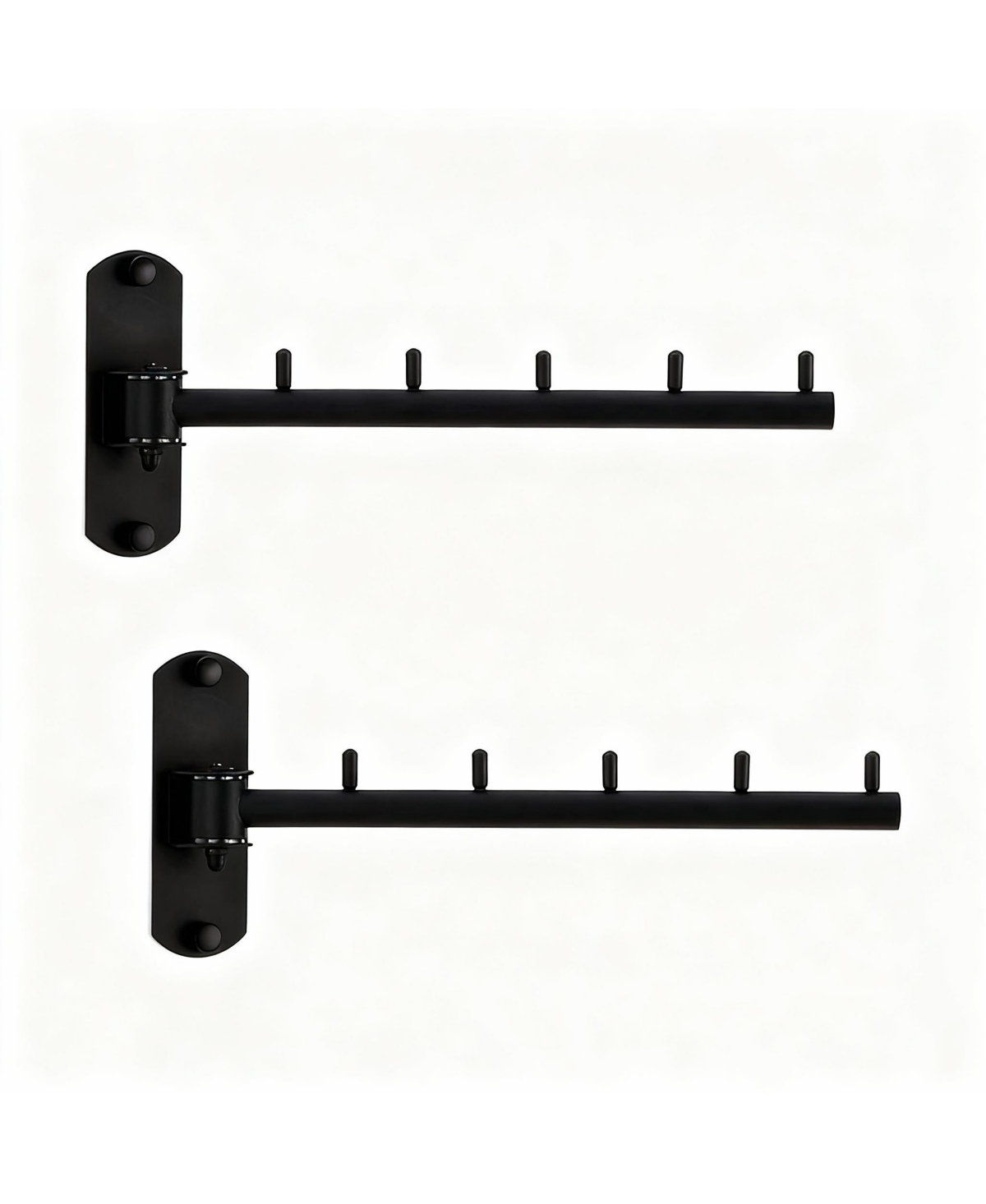 Yigii Pack of 2 Swing Wall Hanger Rack, Stainless Steel, Heavy Duty,Space-saving - Black
