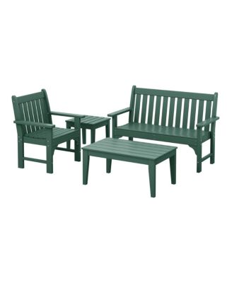 4-Piece HDPE Outdoor Patio Furniture Couch Set
