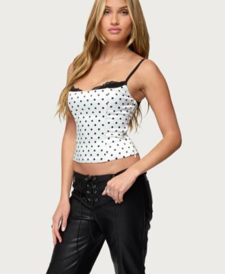 Women's Polka Dot Layered Lacey Bra Corset