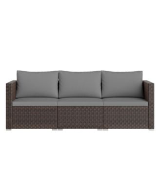 3PCS Patio Sectional Sofa Set w/Right Arm Sofa and Left Arm Sofa Soft Cushions