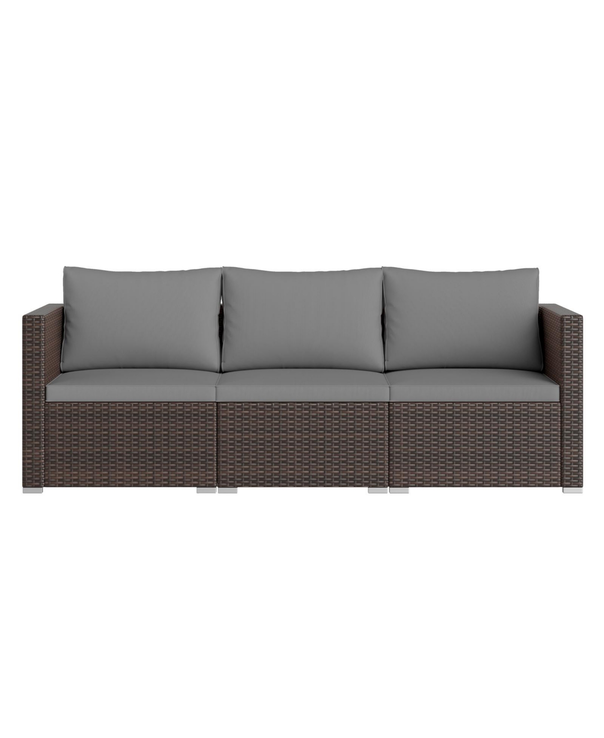 Gymax 3PCS Patio Sectional Sofa Set w/Right Arm & Left Soft Cushions