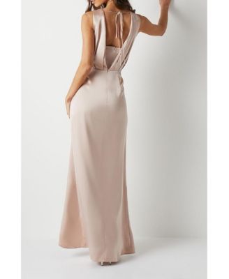 Women's Ruched Satin Bridesmaid Dress