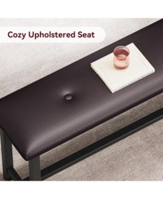 3 Piece Dining Table Set Kitchen Table and Benches for 4 Rectangular Dining Room Table Set with 2 Upholstered Benches