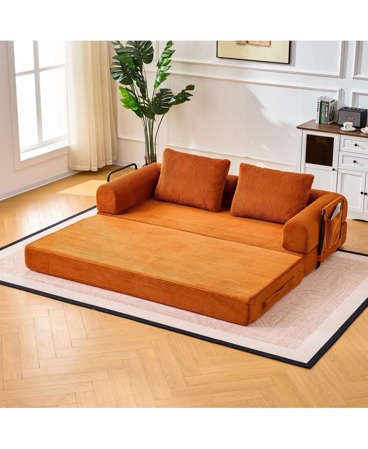 Clihome Loveseat Sofa Convertible Sleeper Sofa Bed with Pillow