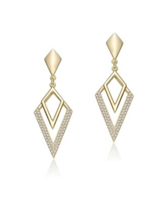 Cubic Zirconia Geometric Drop Earrings