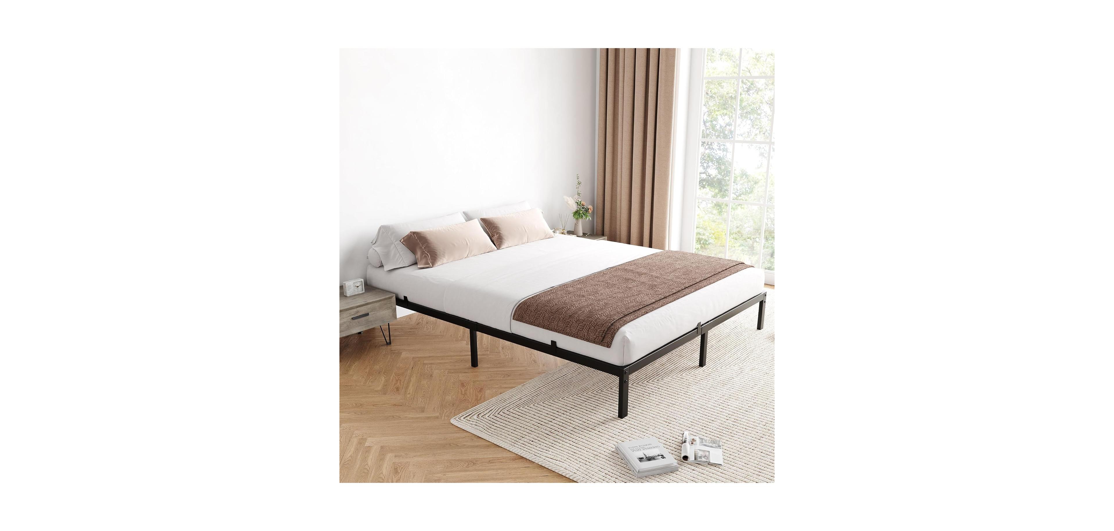 gaomon 8 in Twin Bed Frame, Heavy Duty Metal Platform with Sturdy Slats, No Box Spring Needed, Easy Assembly