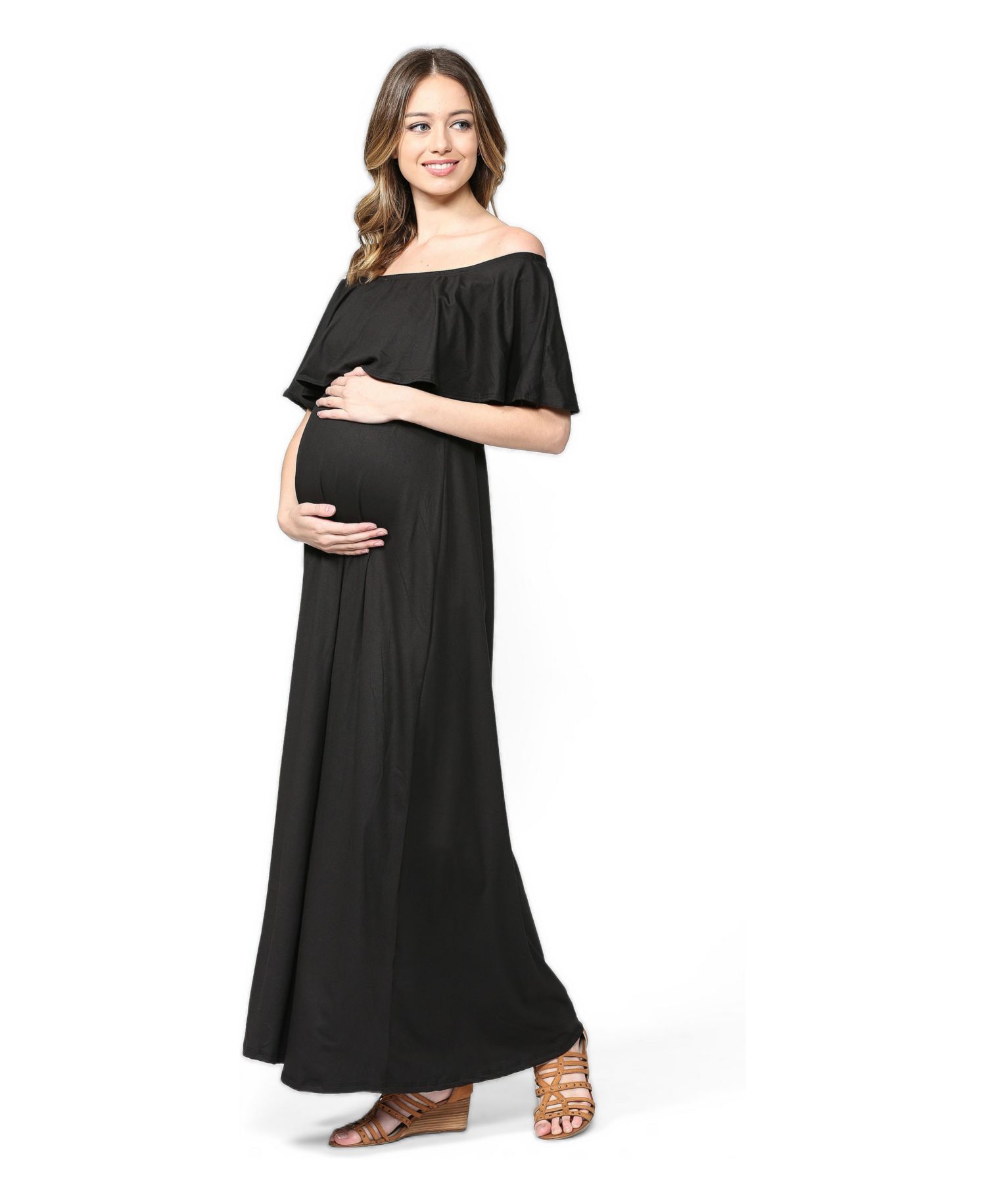Women's Off-Shoulder Ruffled Maxi Dress