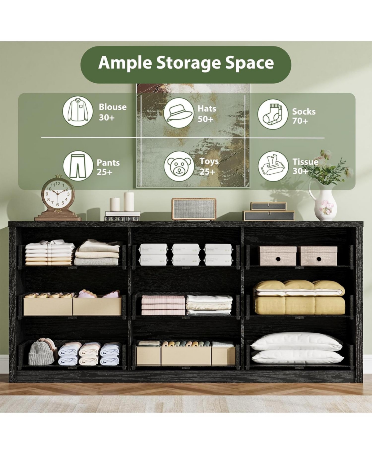 gaomon 9 Drawer Dresser for Bedroom, Wide Modern Chest of Drawers, Large Wood Wooden Storage Organizer Living Room, Hallway