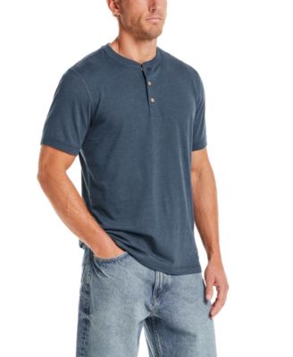 Men's Short-Sleeve Melange Henley Shirt