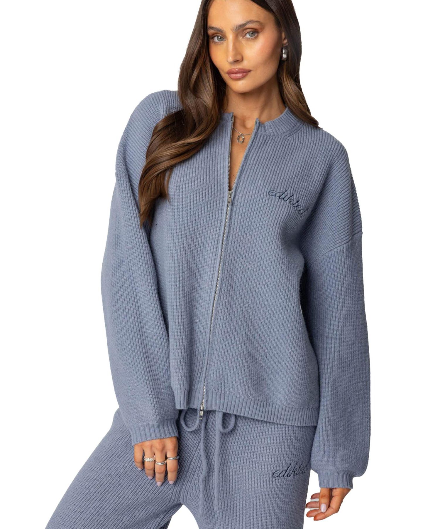 Women's Kris Ribbed Knit Zip Up Sweater