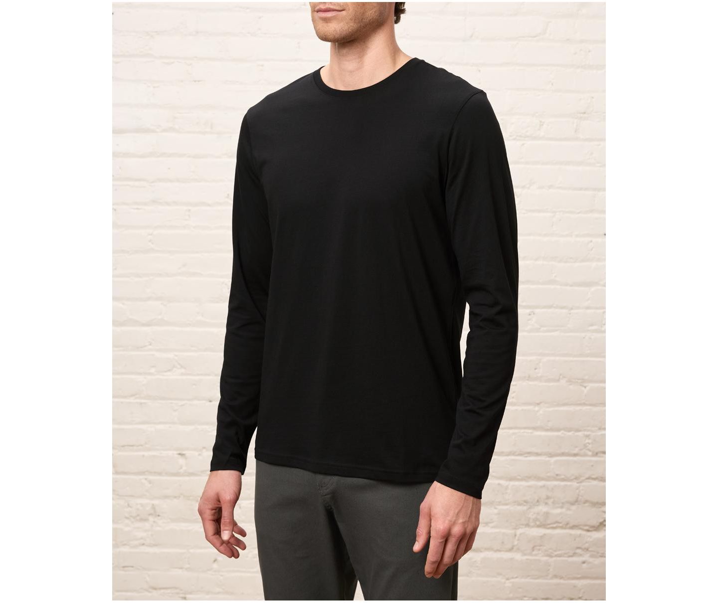 Мужская футболка Pact Organic Cotton Essential Long Sleeve, цвет: Чёрный — фото 1