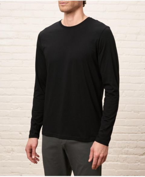 Мужская футболка Pact Organic Cotton Essential Long Sleeve, цвет: Чёрный