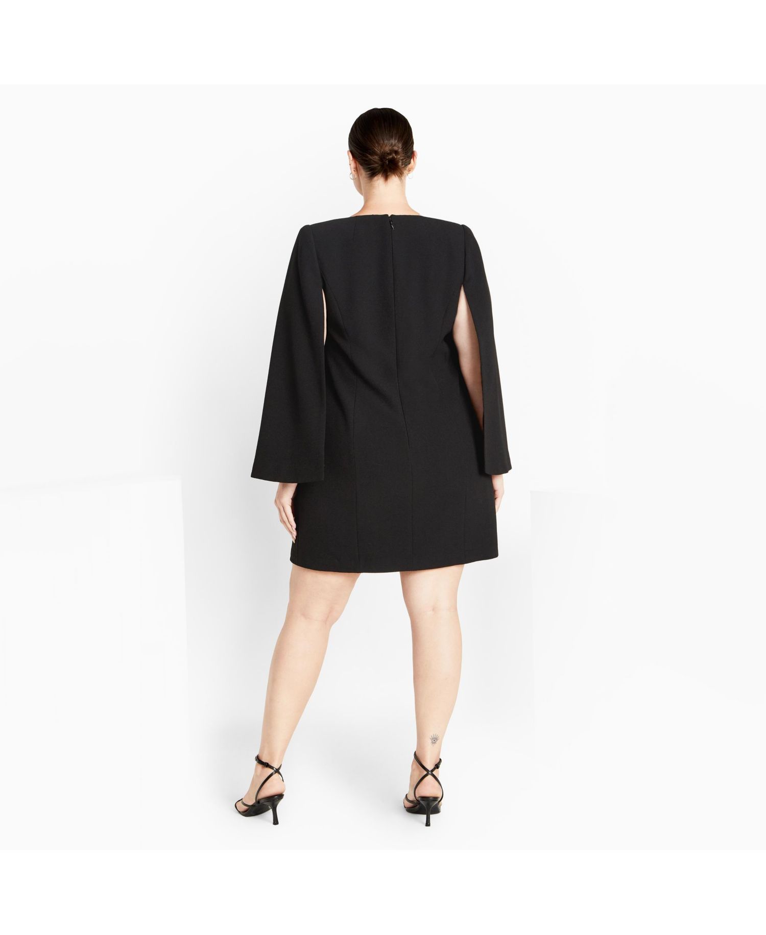 Plus Size Amaya Cape Sleeve Mini Dress