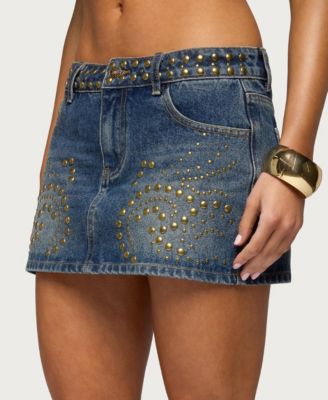 Women's Libbey Studded Denim Mini Skirt